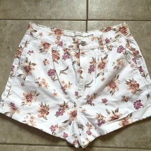 American Eagle Denim Floral Boho Shorts 6